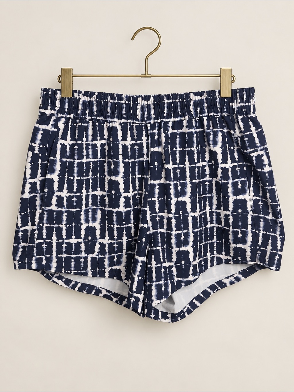 Universal Standard Sunny Swim Shorts Blue Shibori S 14–16